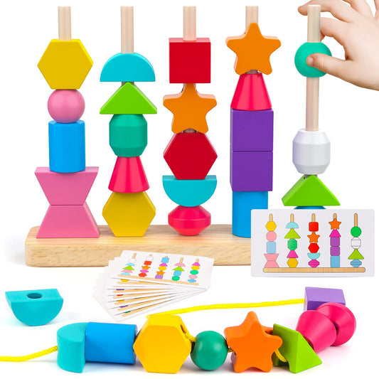 Montessori Wooden Beads Sequencing Toy