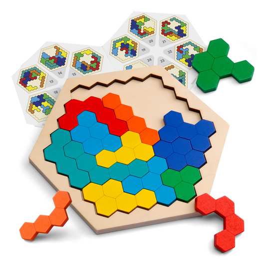 Montessori Wooden Hexagon Puzzle